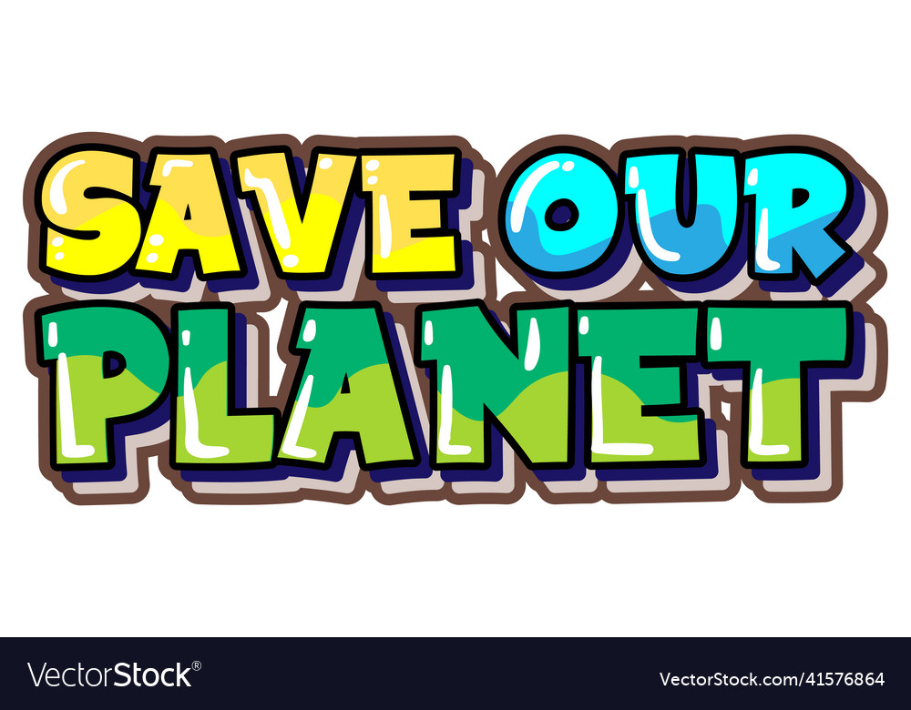 Save our planet typography logo design