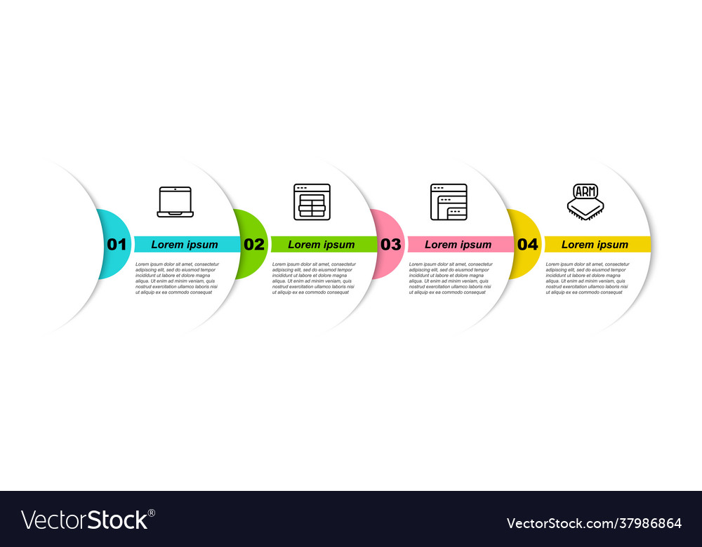 Set line laptop mysql code software vector image Set line laptop mysql code software