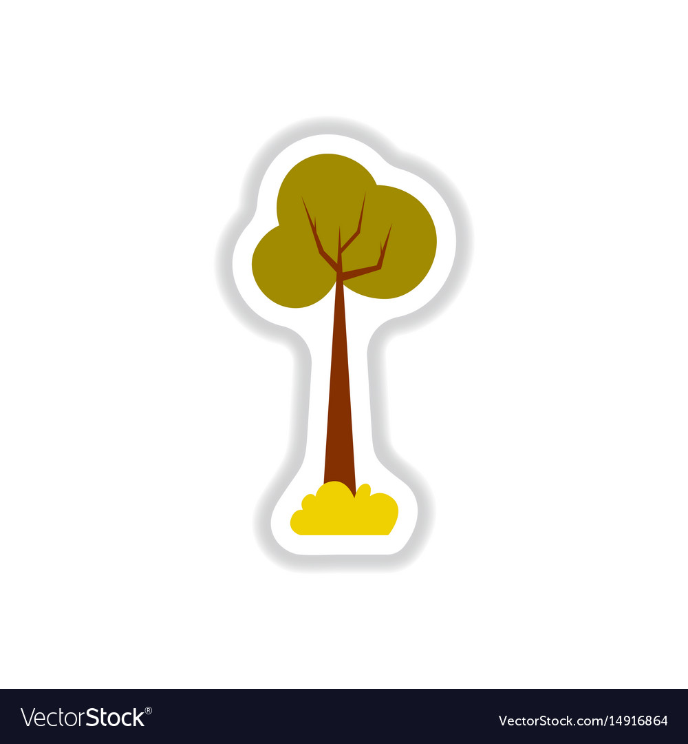 Set of labels with shadow tree icon