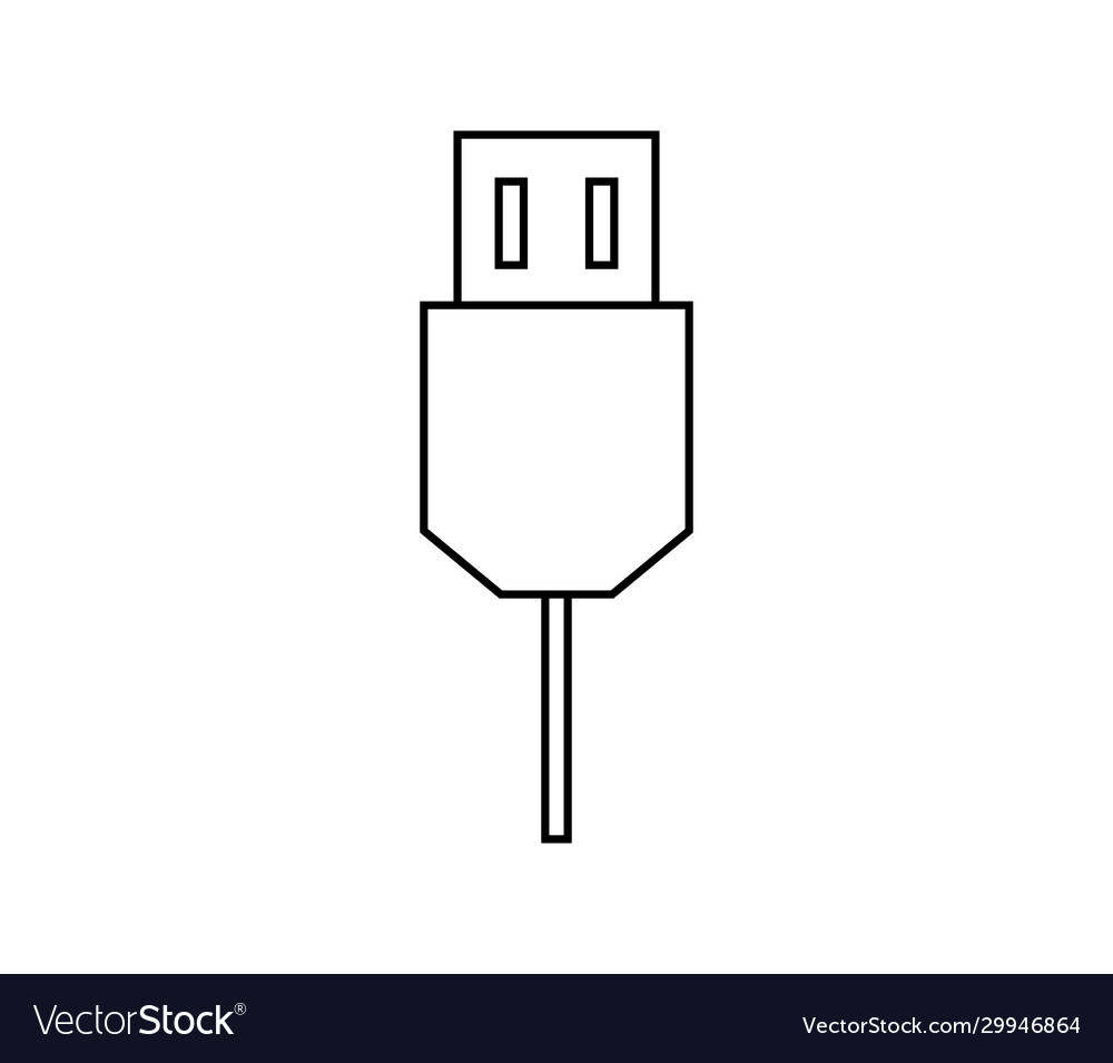 Usb socket icon in on white background
