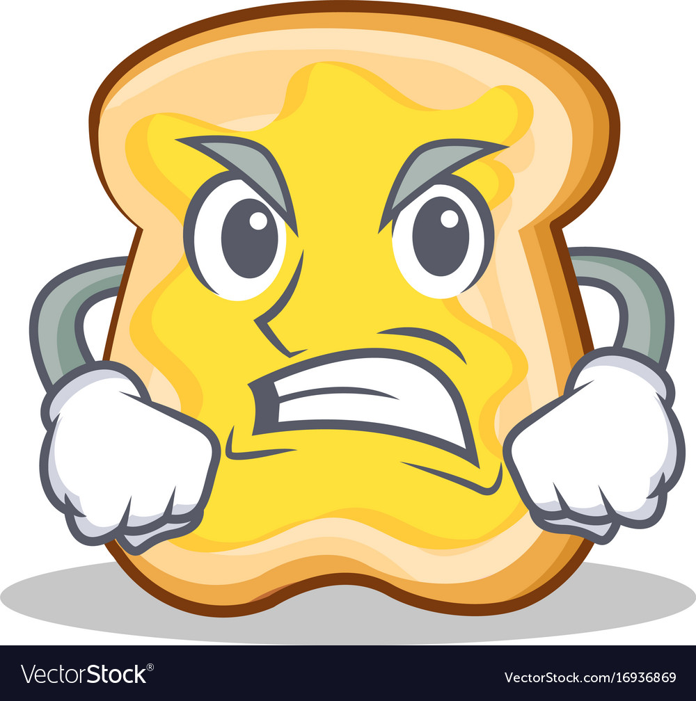 Angry Scheibe Brot Cartoon Charakter