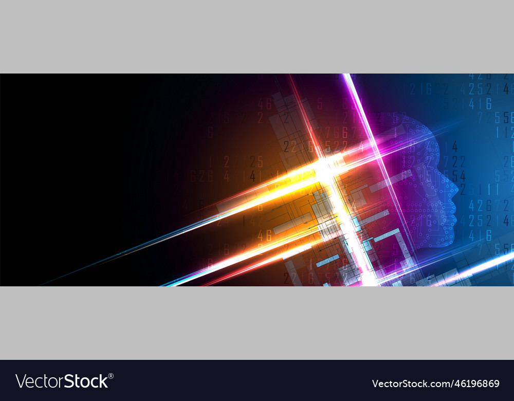Artificial intelligence technology web background vector image Artificial intelligence technology web background