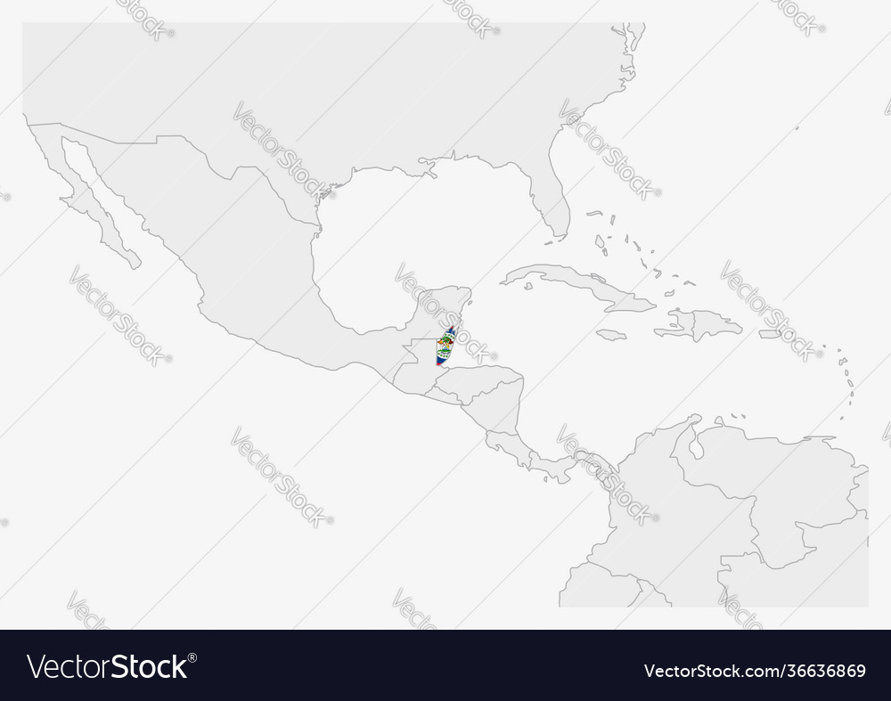 Belize map highlighted in flag colors