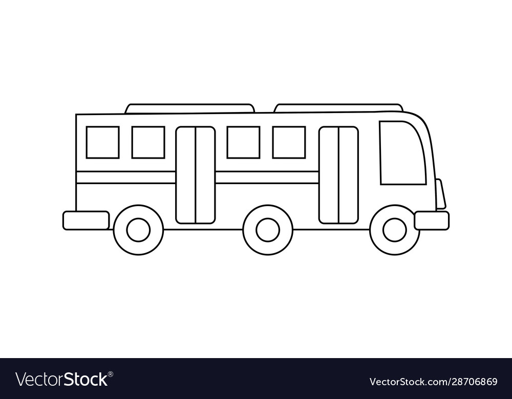 Bus coloring book transportation to educate kids Vector Image