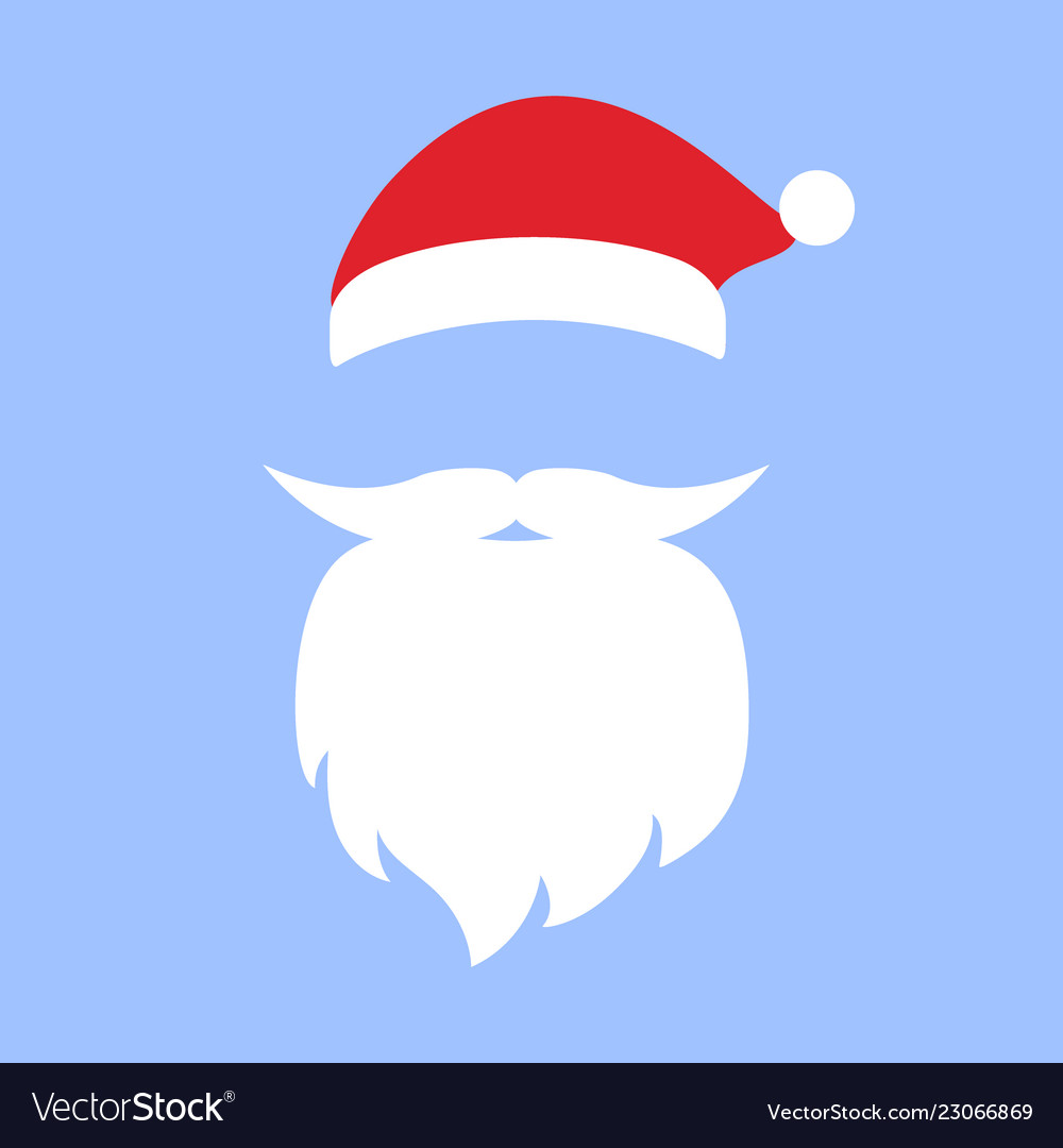 Cap and mustache with a beard santa claus Vector Image