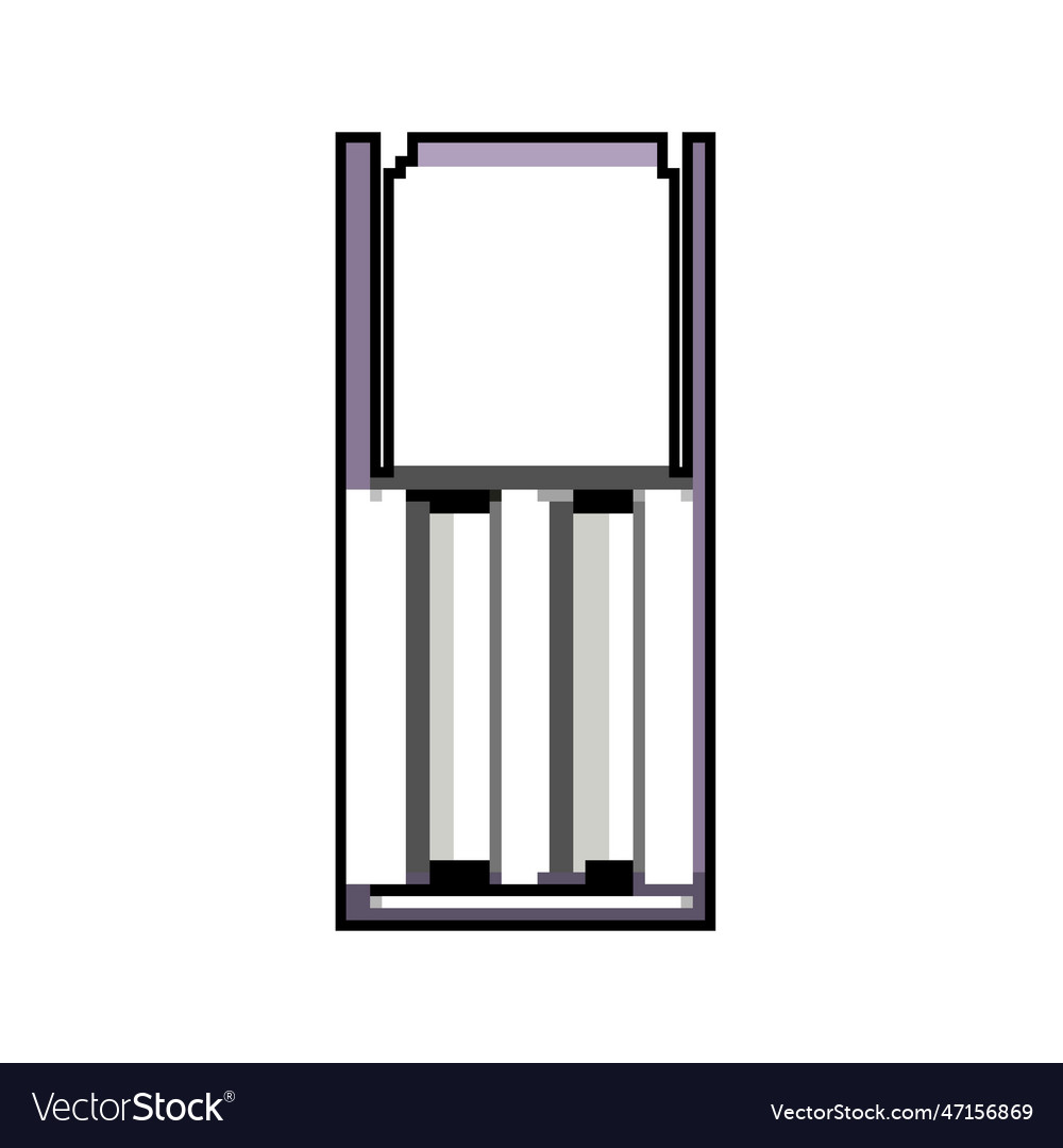 Charge aa battery charger game pixel art Vector Image