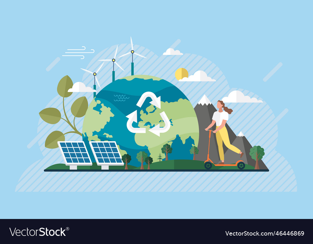 Clean energy renewable green energy sources Vector Image