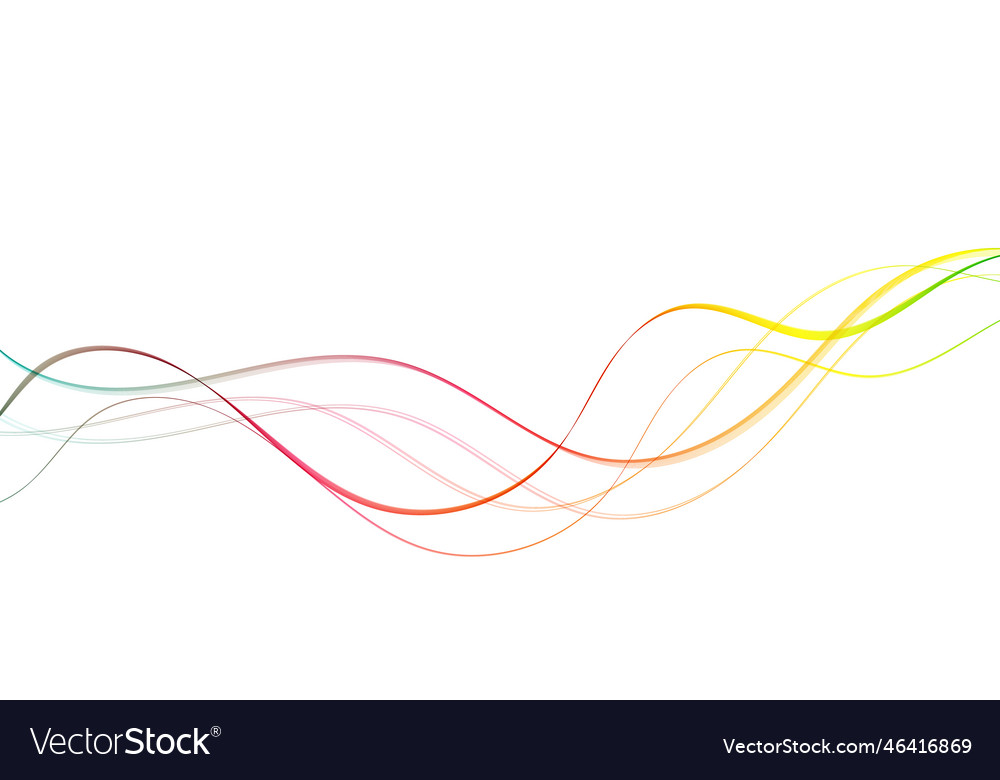 Colored lines in the form of a wave design Vector Image Colored lines in the form of a wave design