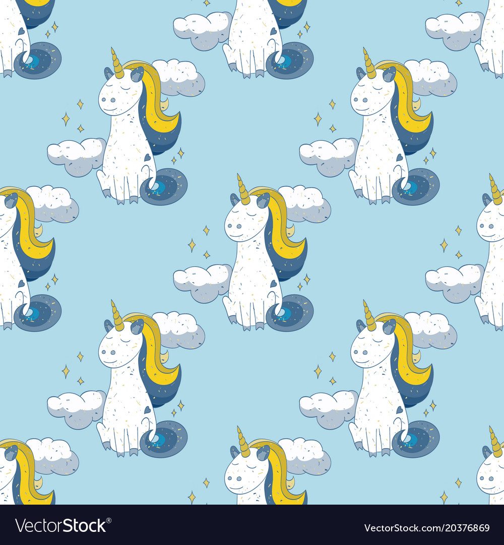 Fairytale unicorn seamless pattern