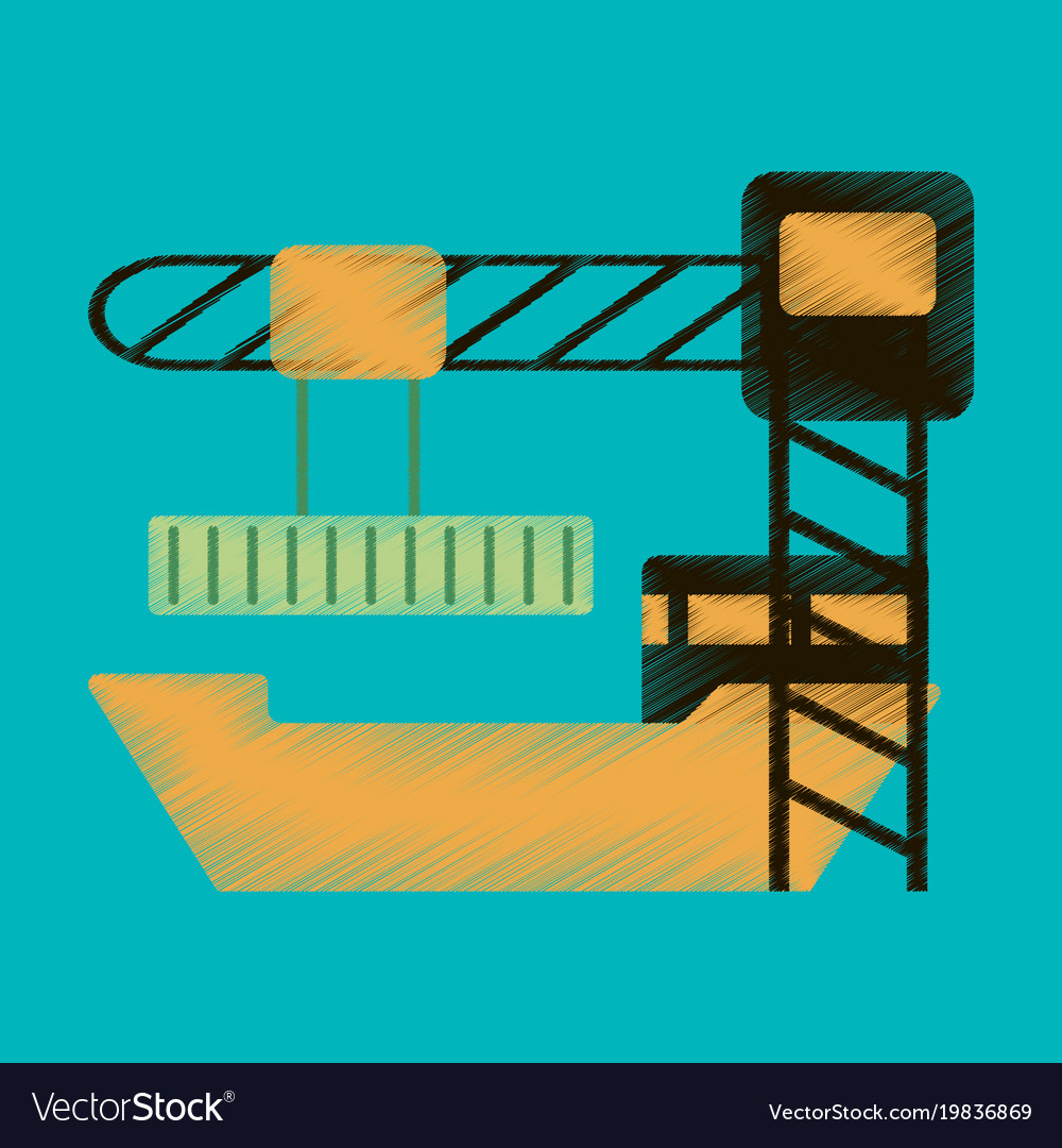 Flat icon in shading style container loading