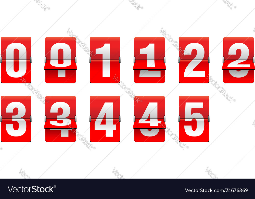 Flip Countdown-Uhr - roter Zähler Timer