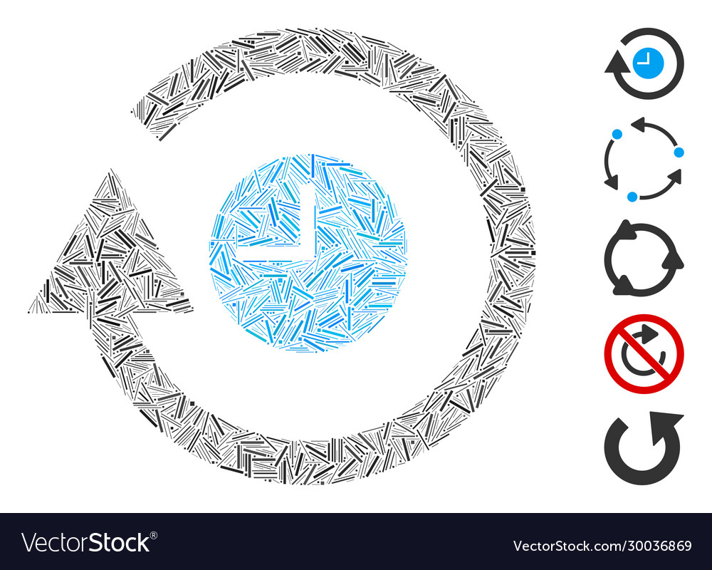 Hatch mosaic repeat clock vector image Hatch mosaic repeat clock