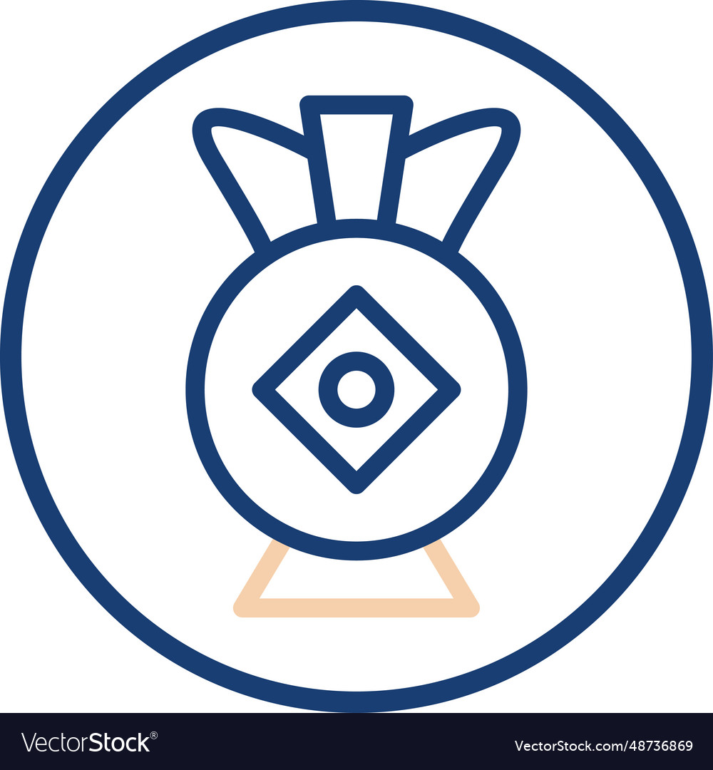 Jar icon line rounded beige blue colour chinese vector image Jar icon line rounded beige blue colour chinese