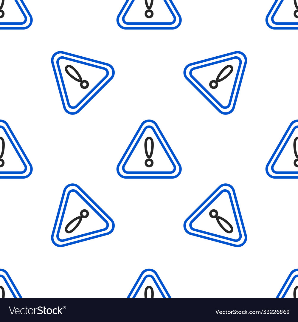 Line exclamation mark in triangle icon isolated Vector Image