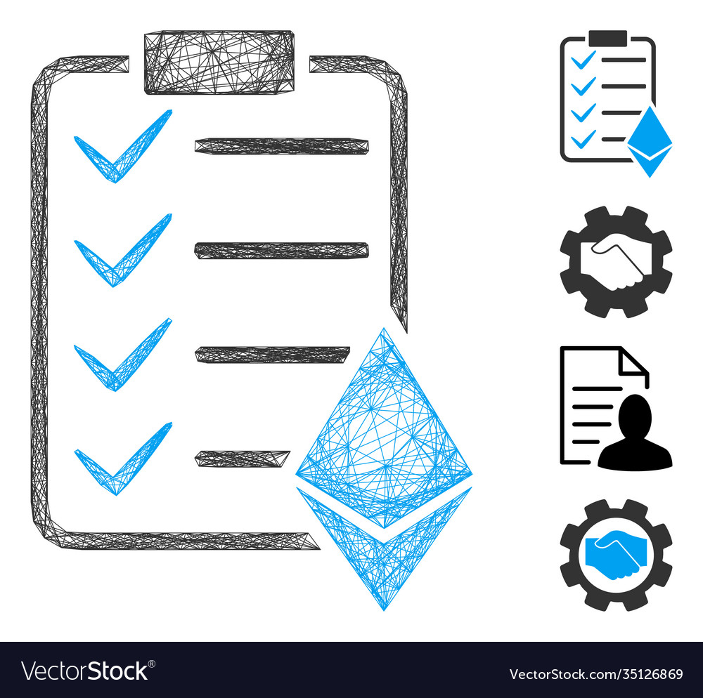 Linear ethereum smart contract mesh vector image Linear ethereum smart contract mesh