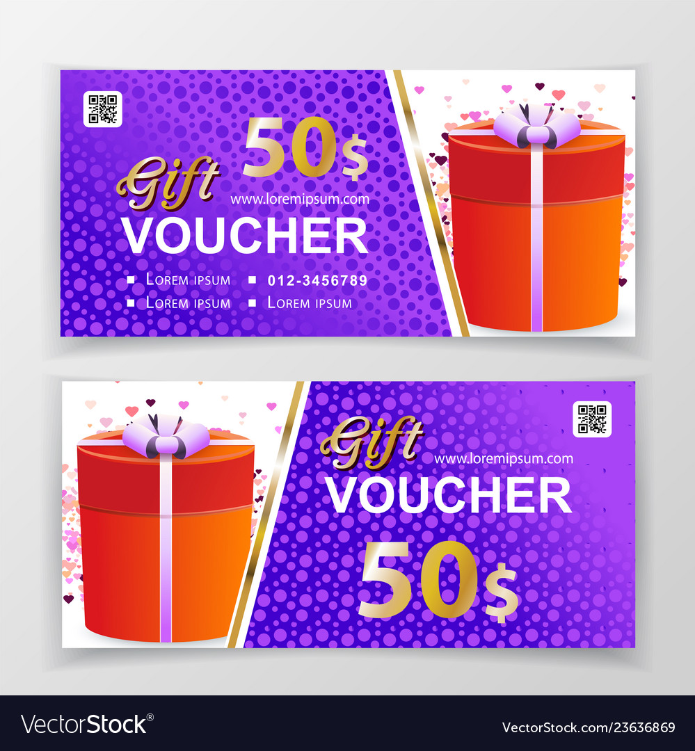 Red gift voucher template for department Vector Image