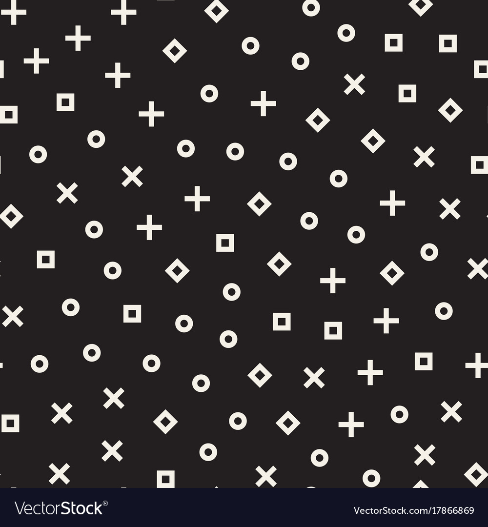 Retro geometric line shapes seamless patterns