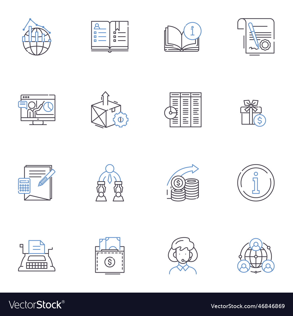 Risk Management Line Icons Collection Mitigation Vector Image 1044