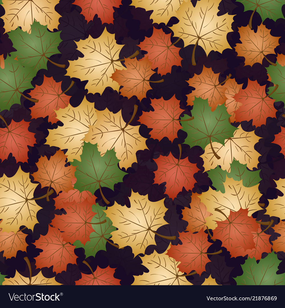 Seamless pattern 4 on the theme of autumn maple