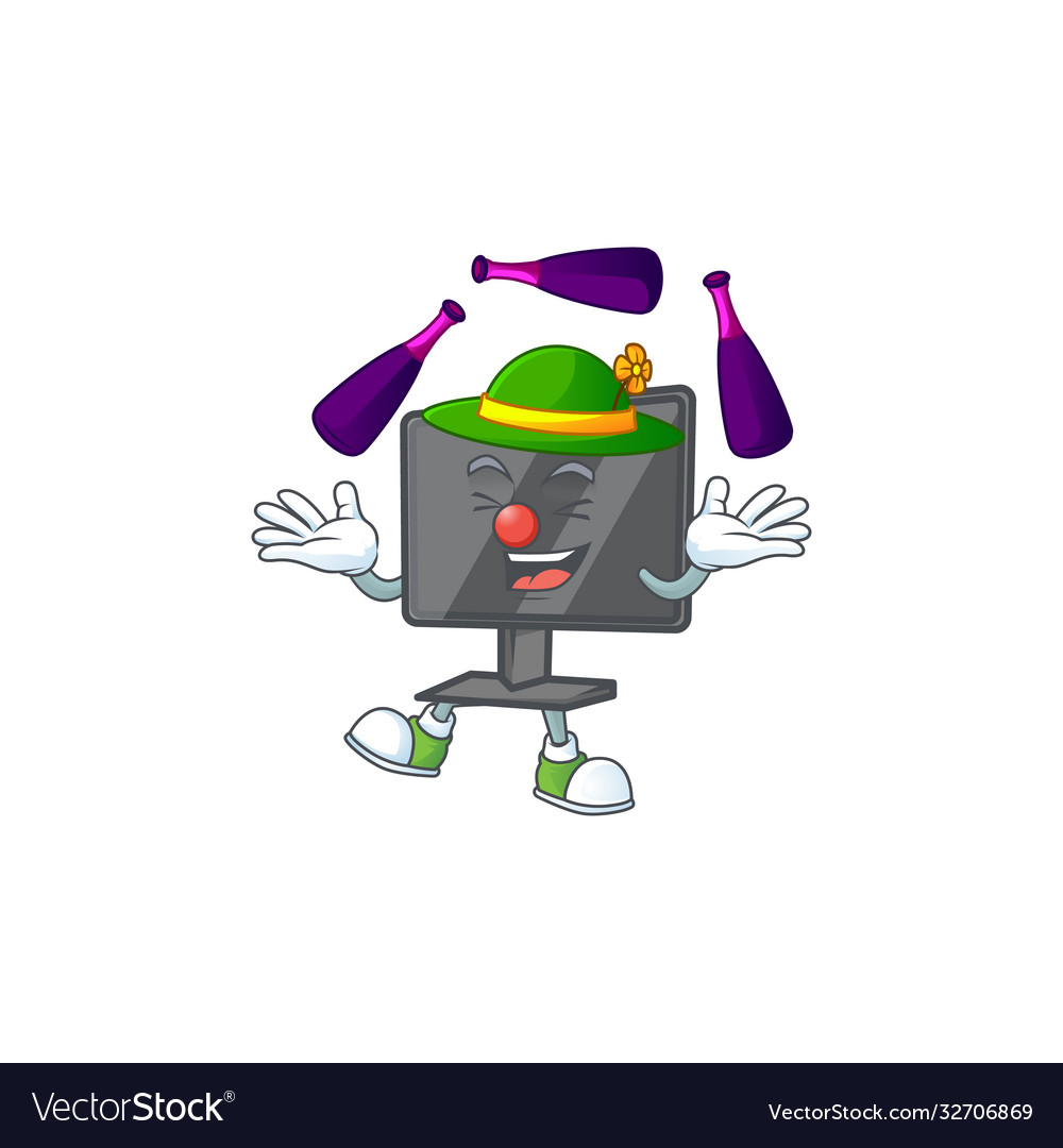 Smart computer screen cartoon character style