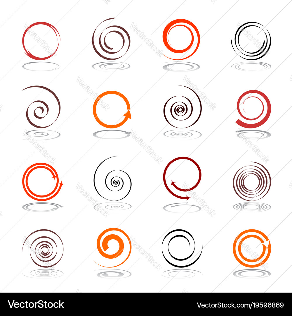 Spiral design elements Royalty Free Vector Image