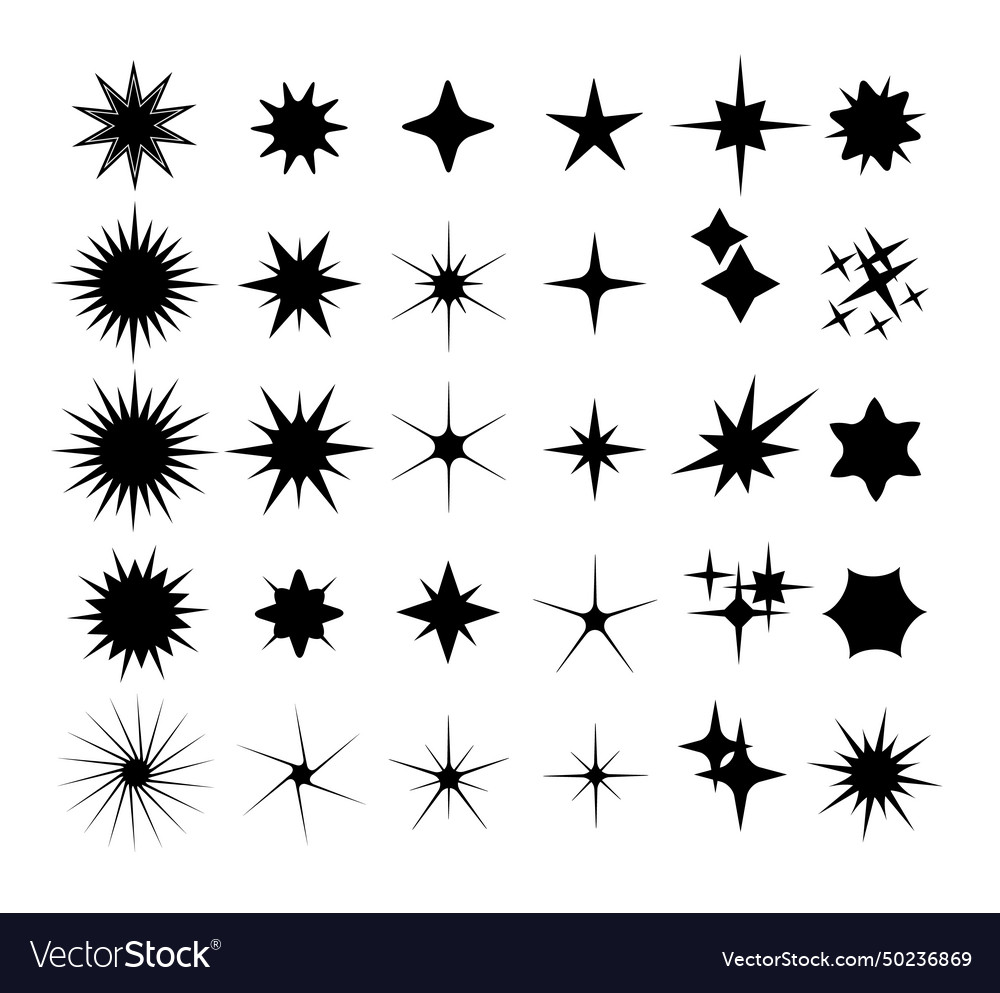 Star icon shape light logo shine line minimal Vector Image