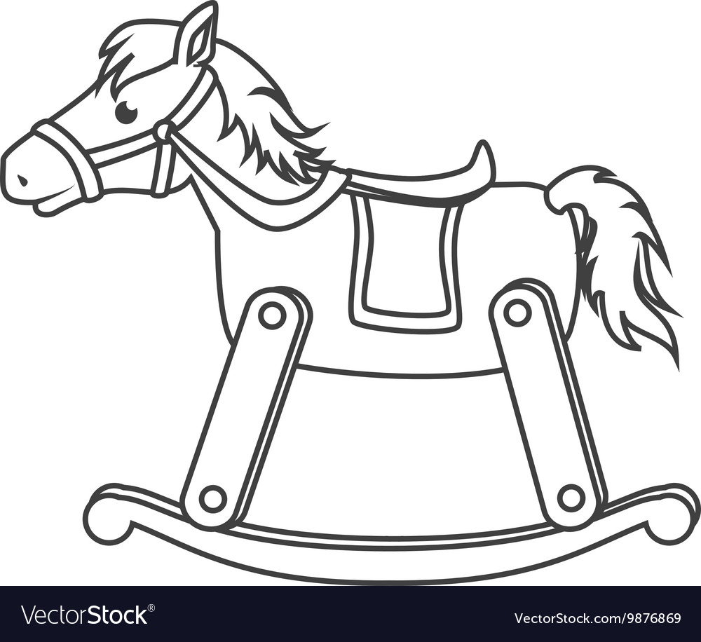 Wooden horse toy icon Royalty Free Vector Image