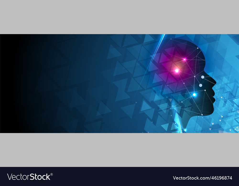 Artificial intelligence technology web background vector image Artificial intelligence technology web background