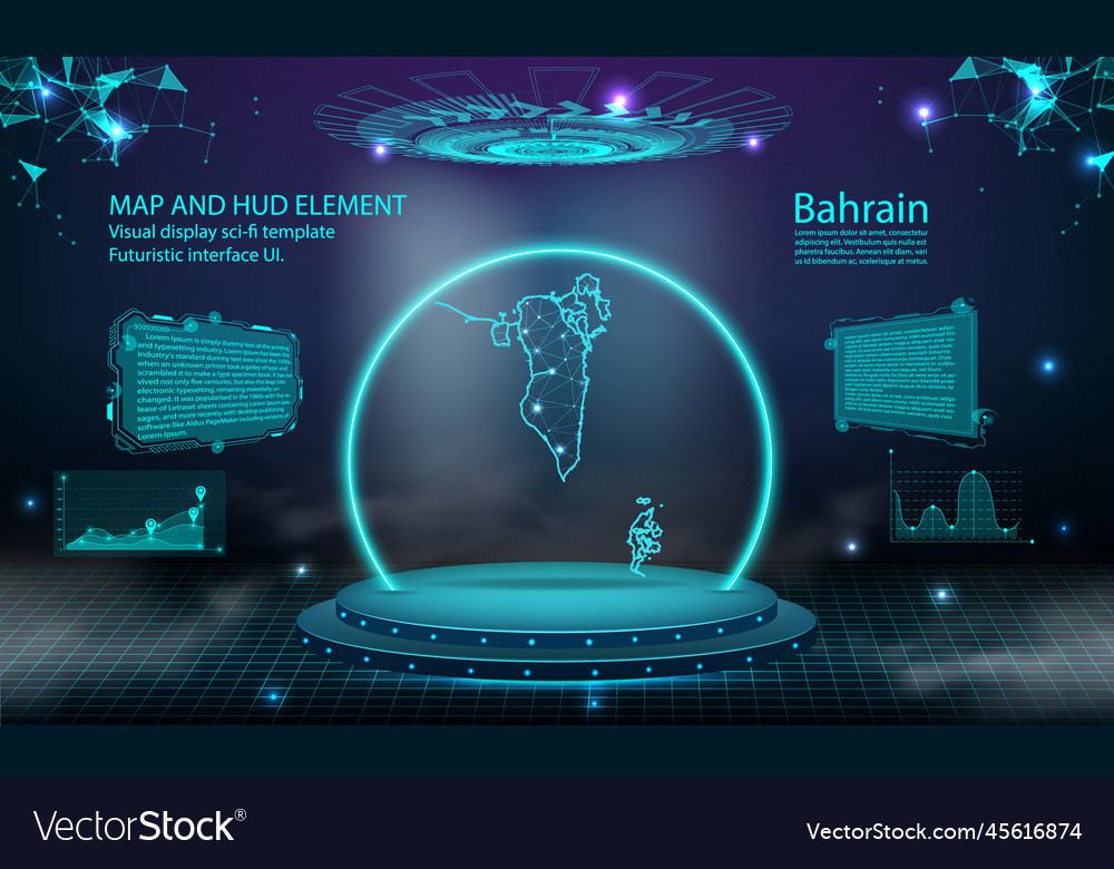 Bahrain map light connecting effect background