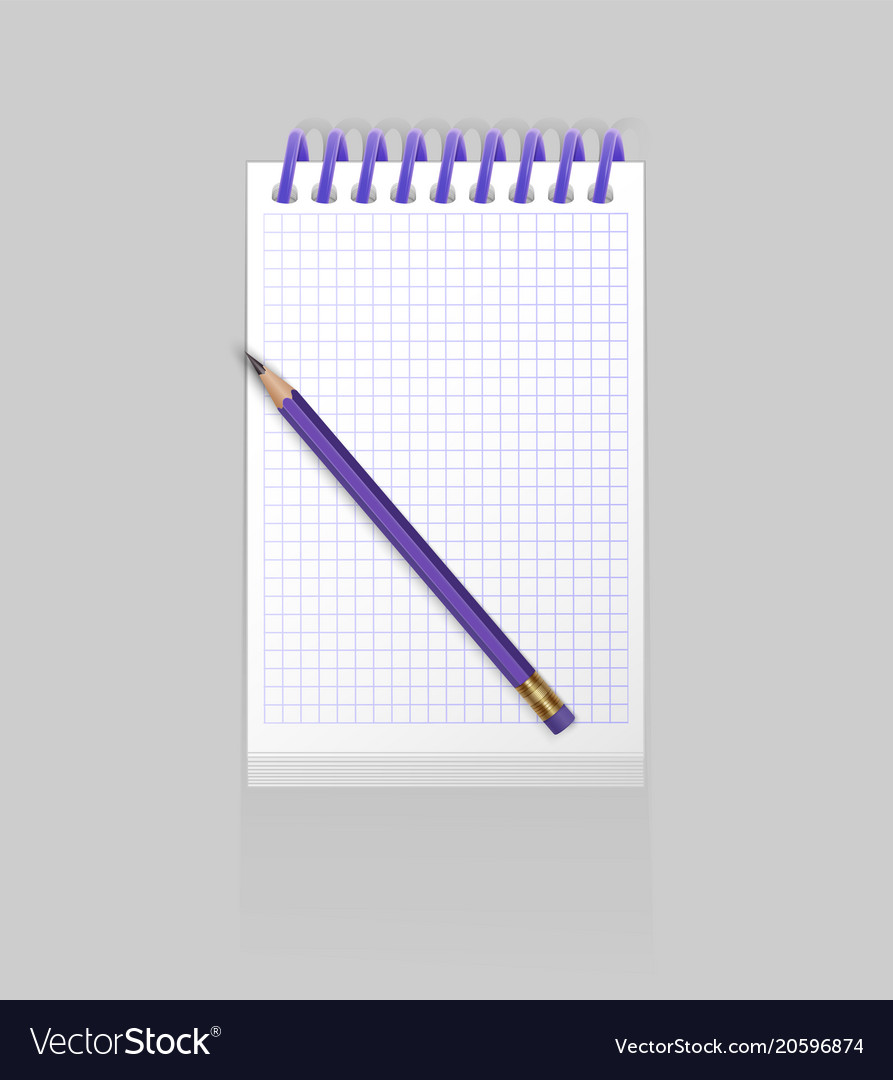 Blank spiral notepad notebook with realistic