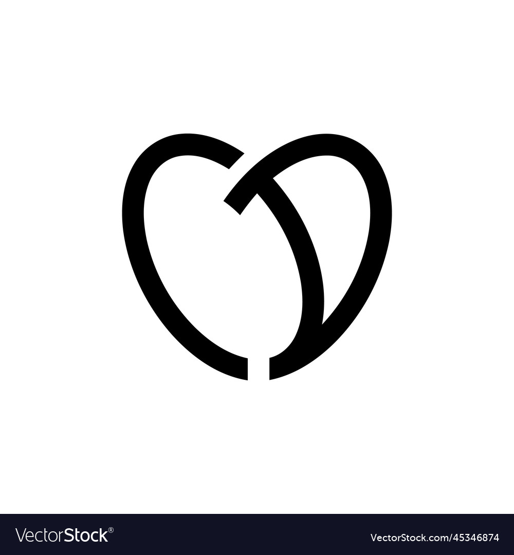 Cd love shape logo Royalty Free Vector Image - VectorStock