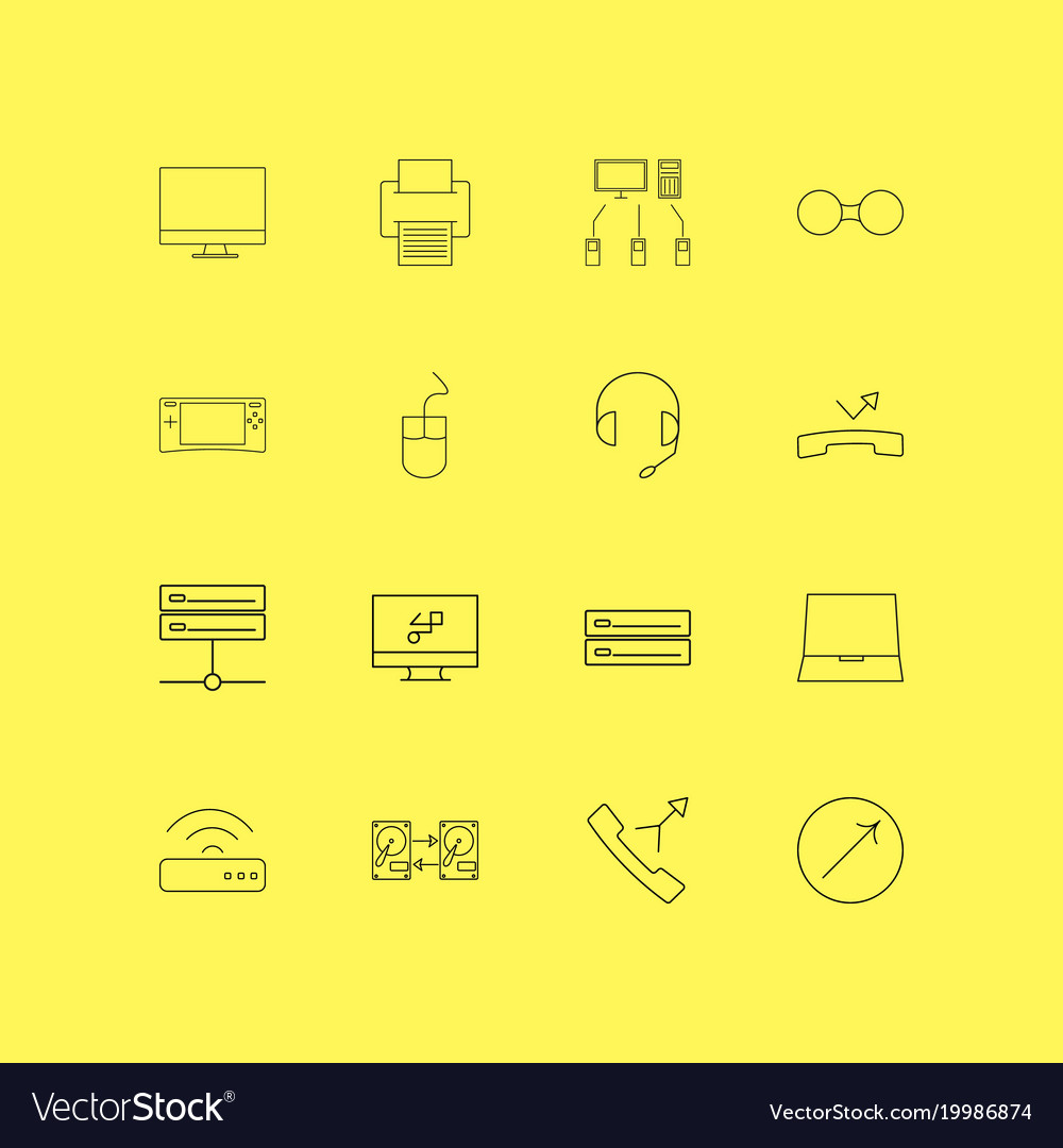 Devices linear icon set simple outline icons