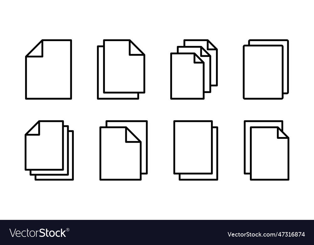 Document icon set paper file