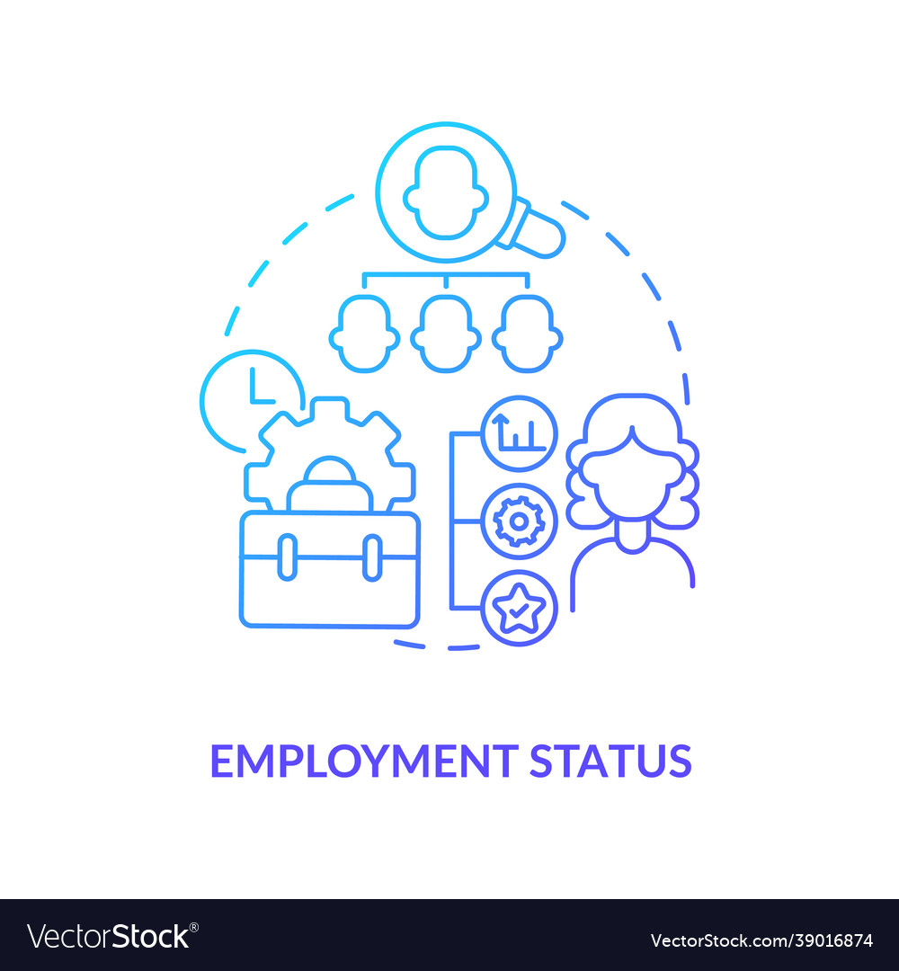 Employment status blue gradient icon Royalty Free Vector