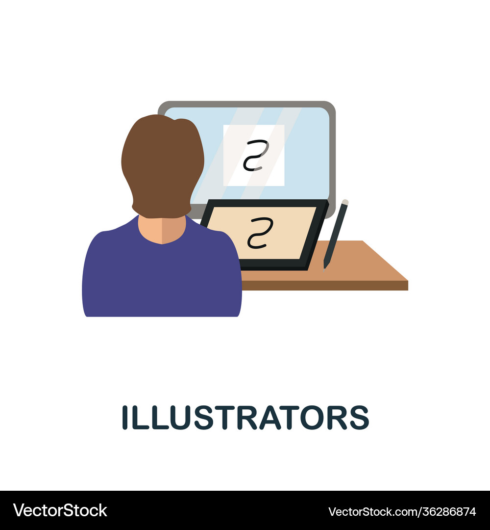 Flat icon color simple element from freelance Vector Image