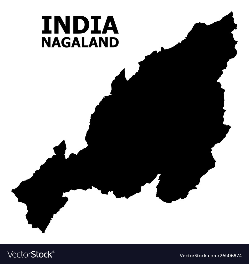 Flat map nagaland state with name Royalty Free Vector Image