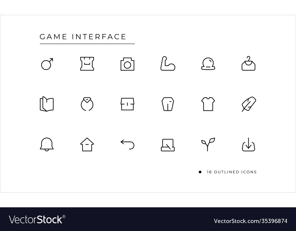 Game interface icon with outlined style