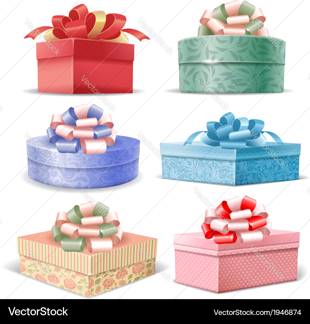 Gift boxes set Royalty Free Vector Image - VectorStock