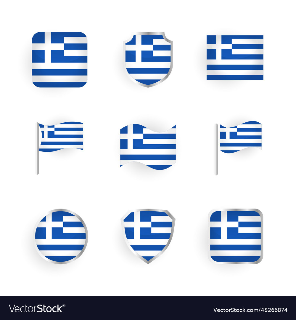 Greece flag icons set