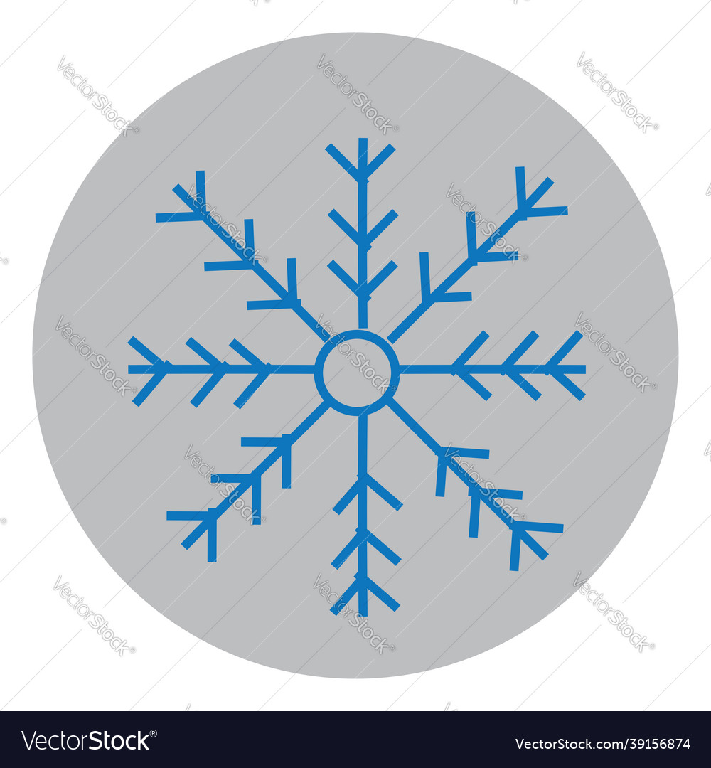 Interesting blue snowflake icon on white