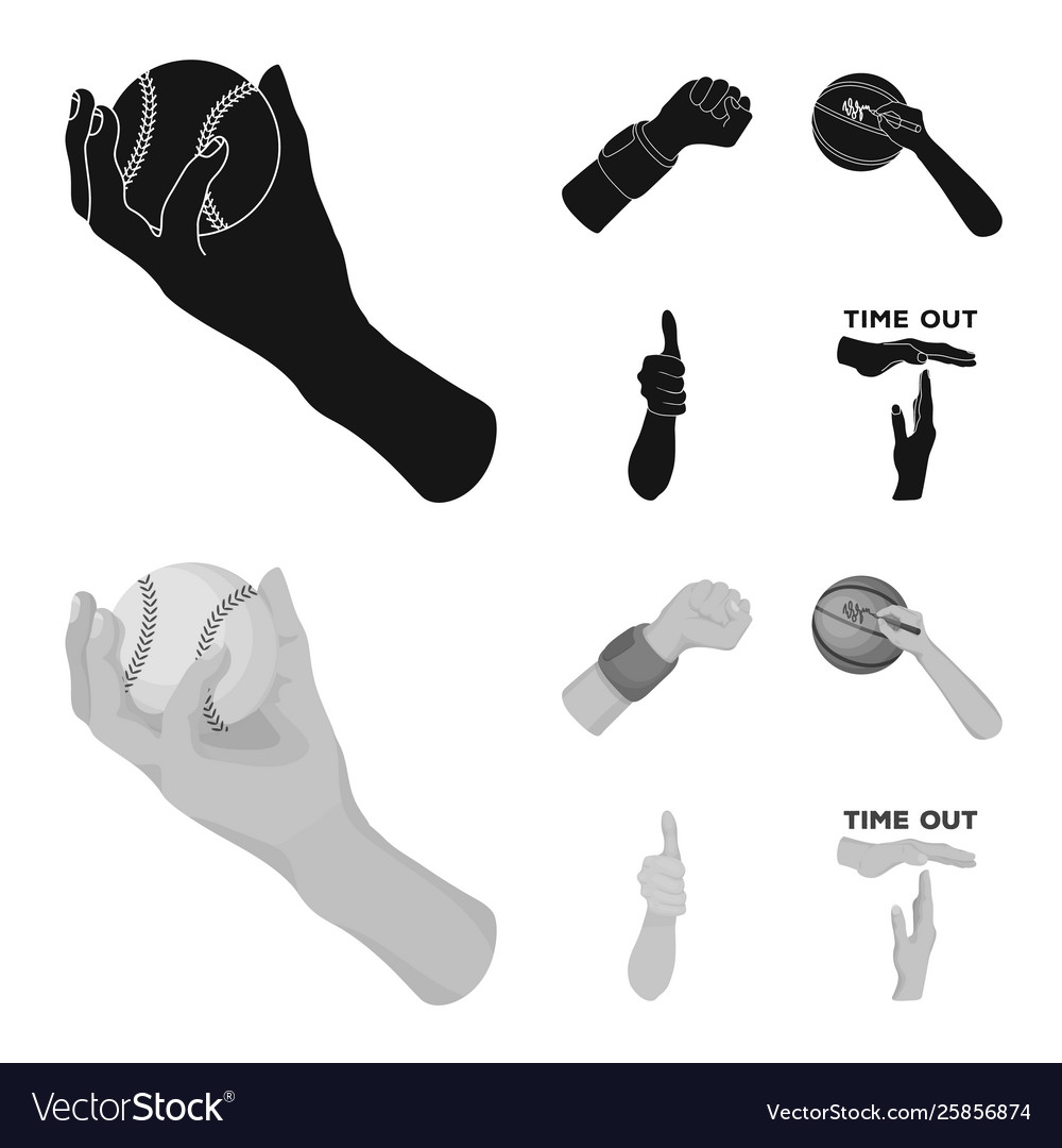 Isolated object animated and thumb symbol set