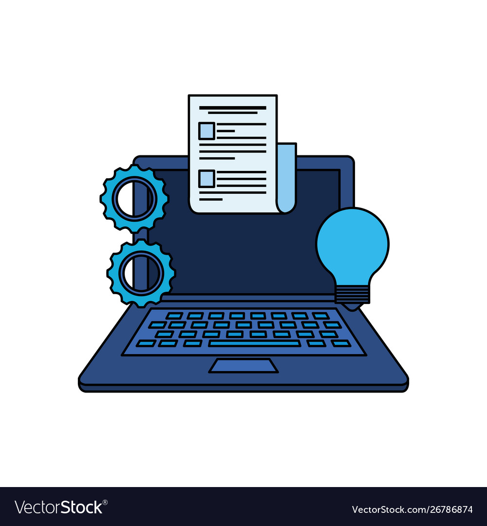 Laptop computer with gears settings