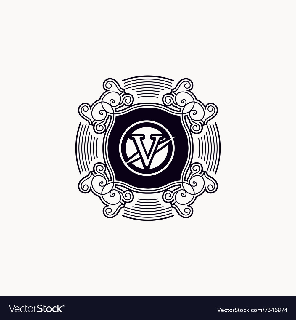 Monogram luxury frame Royalty Free Vector Image