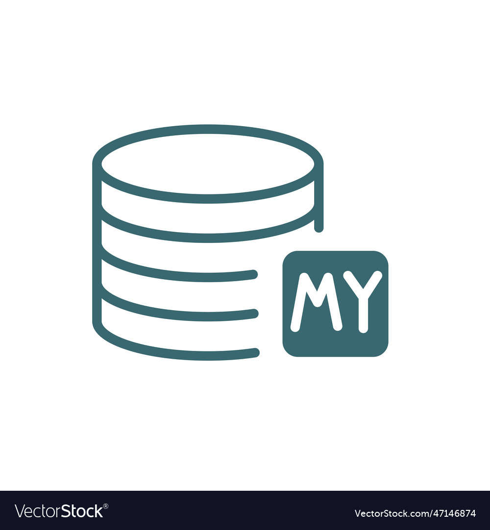 Mysql icon filled from information vector image Mysql icon filled from information