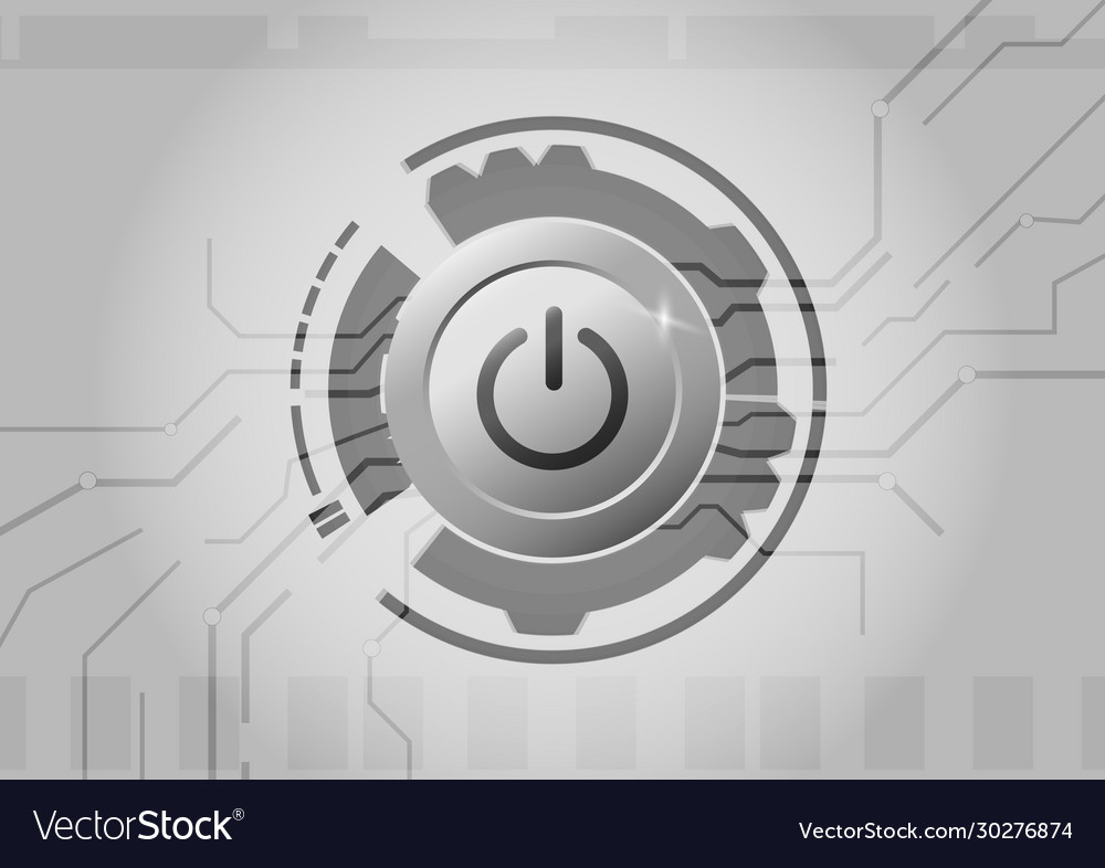 Power button on top circuit board background