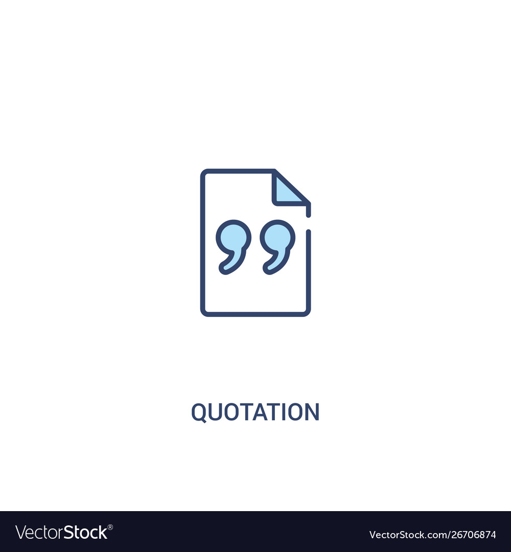 Quotation concept 2 colored icon simple line vector image Quotation concept 2 colored icon simple line