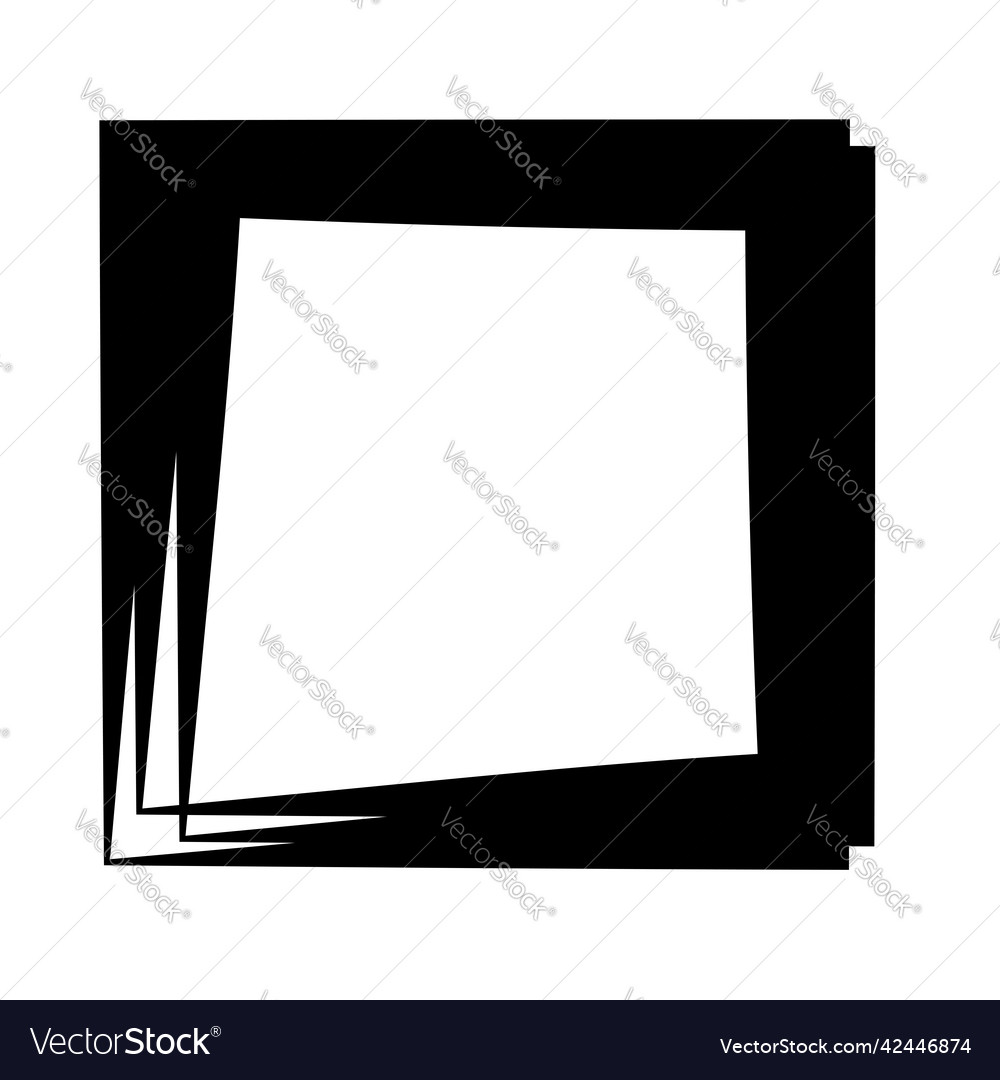 Random square contour frame border element vector image Random square contour frame border element