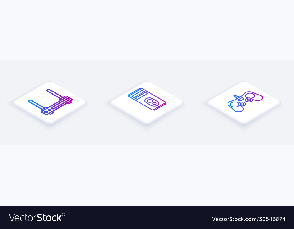 Set isometric line router and wi-fi signal