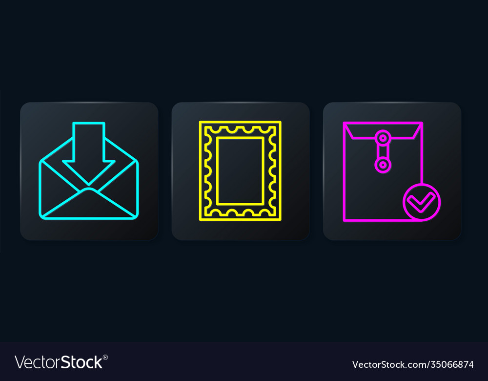 Set line envelope and check mark vector image Set line envelope and check mark
