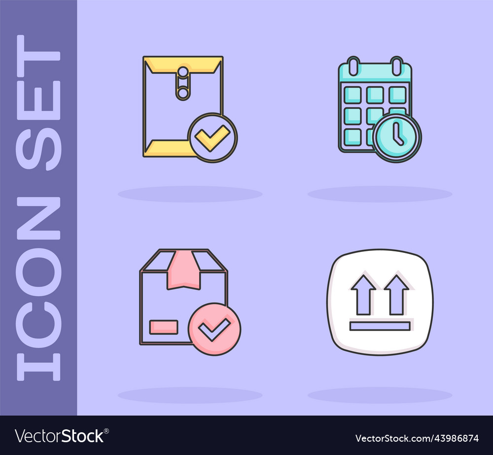 Set this side up envelope and check mark ackage